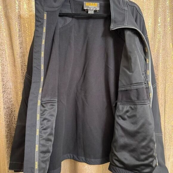 Ariat Men's Black Rebar Stretch Canvas Softshell Jacket XXL - Picture 5 of 11